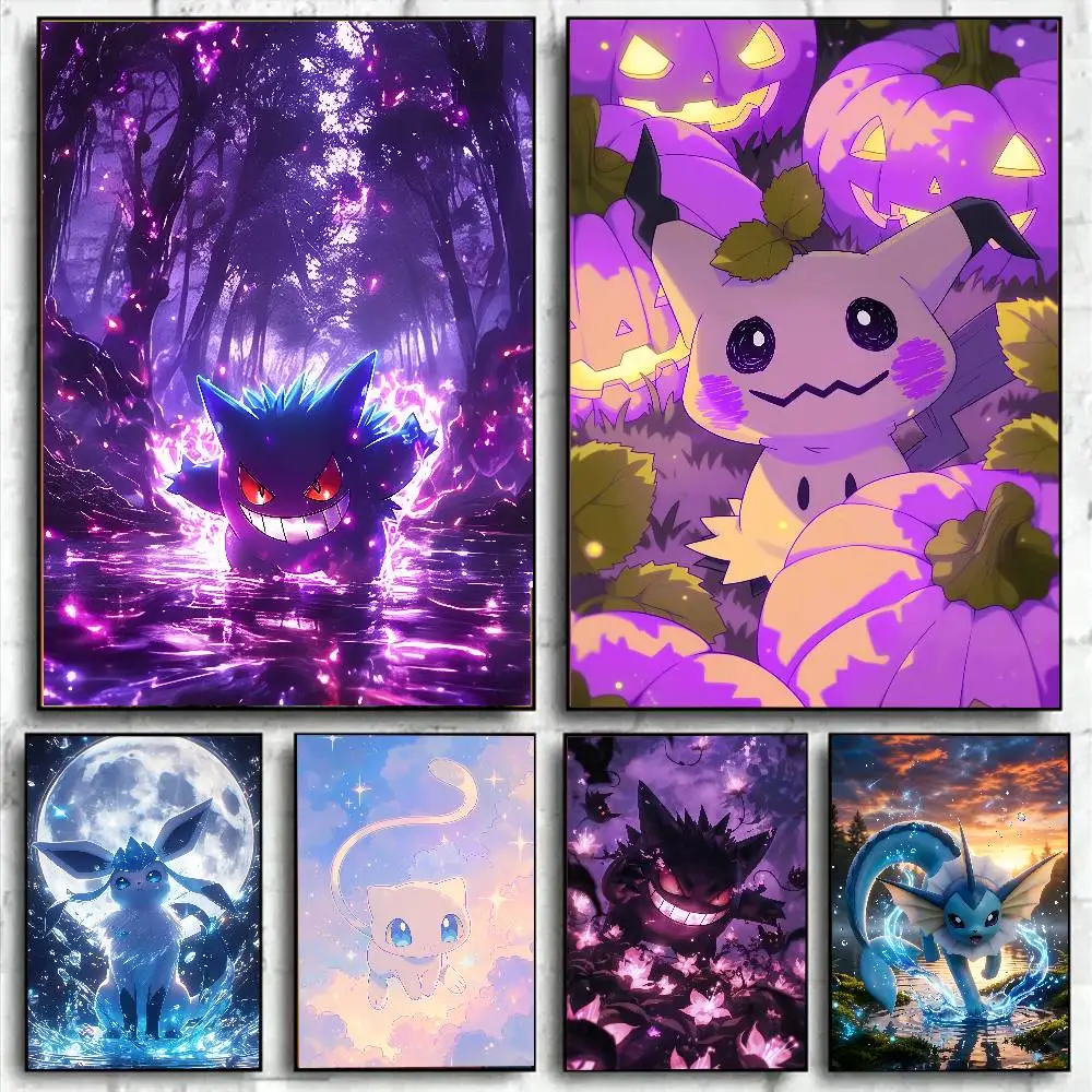 Pokemon Anime Poster Totodile HD-Leinwand-Wandkunst, wasserfester Druck für Schlafzimmer, Wohnzimmer, Heimdekoration, Geschenk