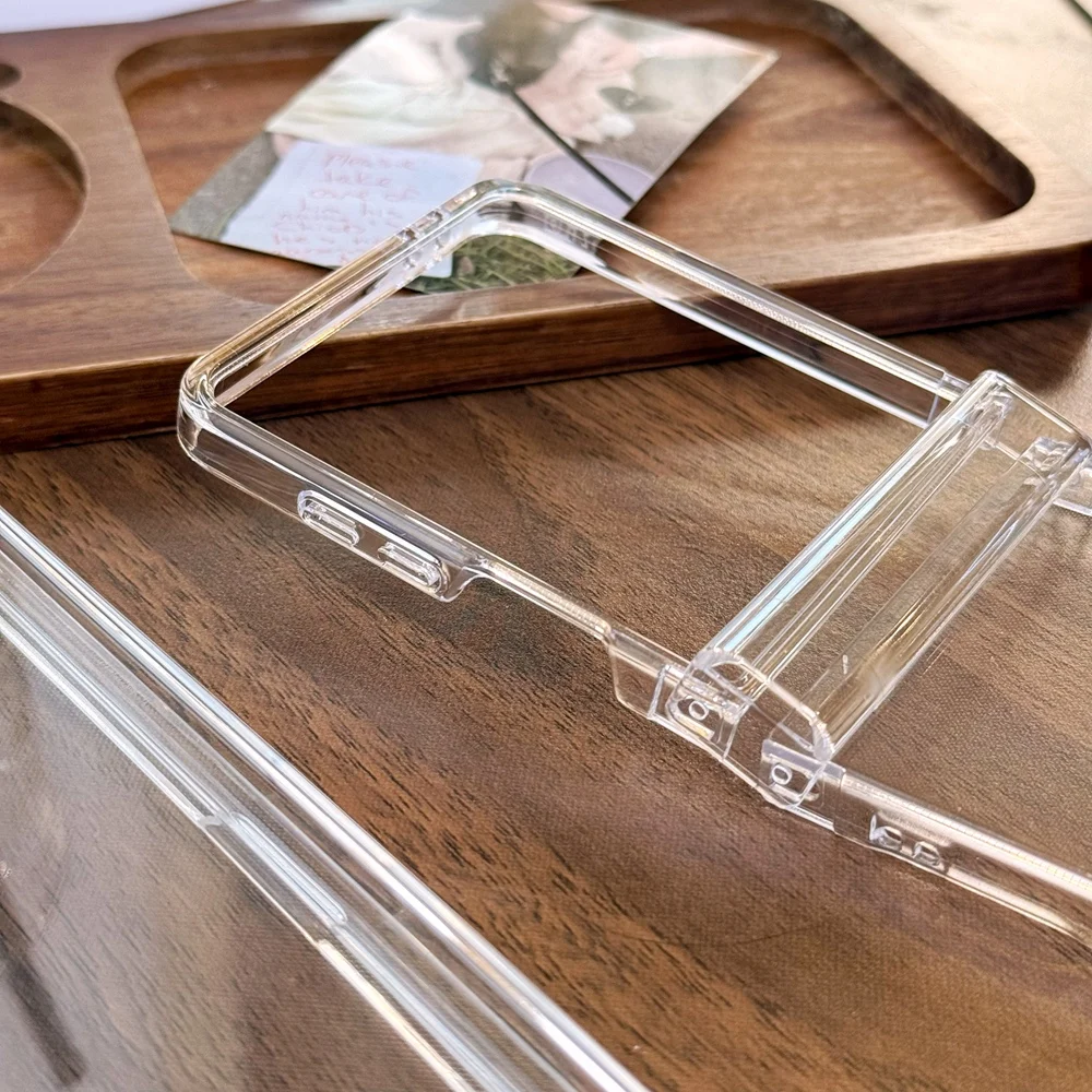 Transparent Hard PC Phone Case For Samsung Galaxy Z Fold & Z Flip 7 6 5 4 3 With Connection Hinge Protection Cover