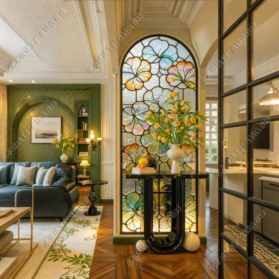 Glass living room screen, Nordic partition, entrance decoration, bedroom cover