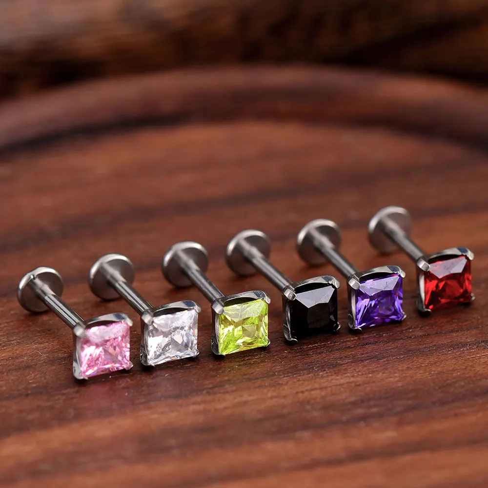 Colorful Summer G23 Titanium Piercing 16G Nose Stud Earrings Sexy Labret Ear Cartilage Helix Tragus Rings Fashion Body Jewelry