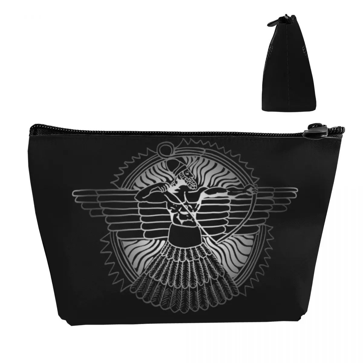 Assyrian God Ashur On Black Cosmetic Bag Women Fashion Big Capacity Ancient Flag Makeup Case Beauty Storage Toiletry Bags