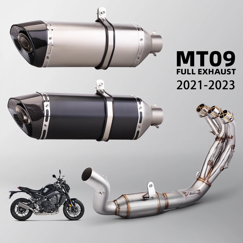 

Motorcycle Exhaust Full V3 System Kit Manifold Pipe Muffler With DB Killer Slip On For Yamaha MT09 MT09SP FZ09 XSR900 2021-23