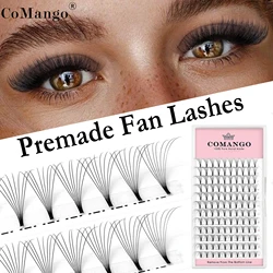 CoMango Short Stem Eyelash Extension Premade Volume Fans 3d/4d/5d/6d/10d Wide Russian Eyelash Extension Mink Eyelash Extension