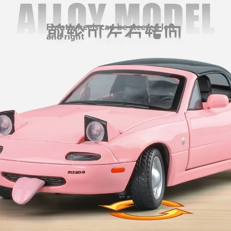 1:24 Mazda MX-5 Alloy Scale Car Model Diecast Metal Miniature Car Sound＆Light Collection Children Toy Vehicle Gift C375