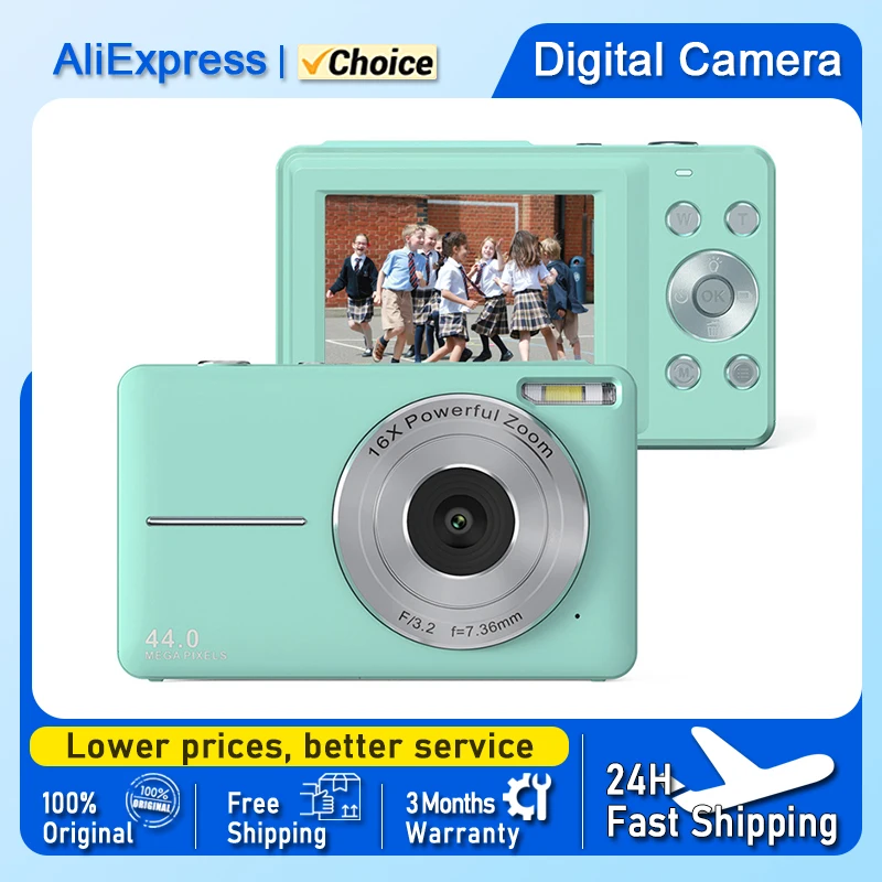 

Digital Camera Children Camera for Children Camcorder with 16x Zoom Compact Cameras 1080P 44MP Cameras for Beginner Photography