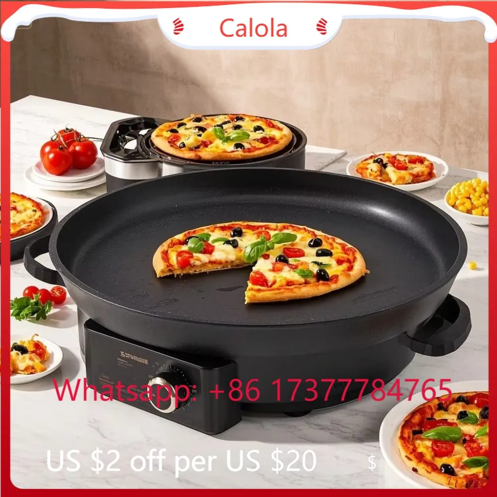 15L Large Capacity 18 Inch Pizza Oven Stainless Steel Non-Stick Adjustable Temperature