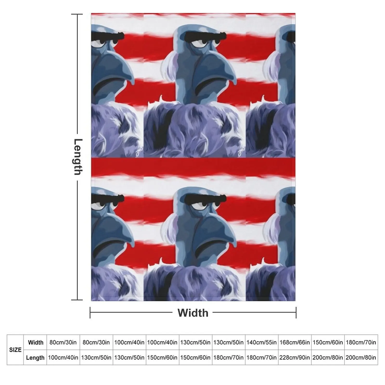 Sam Eagle Portrait Painting (version 1/2) Throw Blanket couch cozy soft plush fuzzy picnic outdoor blanket