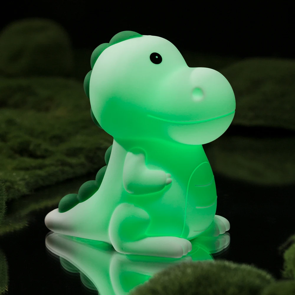 Luce in Silicone a LED luce notturna colorata Cartoon Dinosaur Design Pat Control Atmosphere Lamp decorazione da comodino lampada per bambini