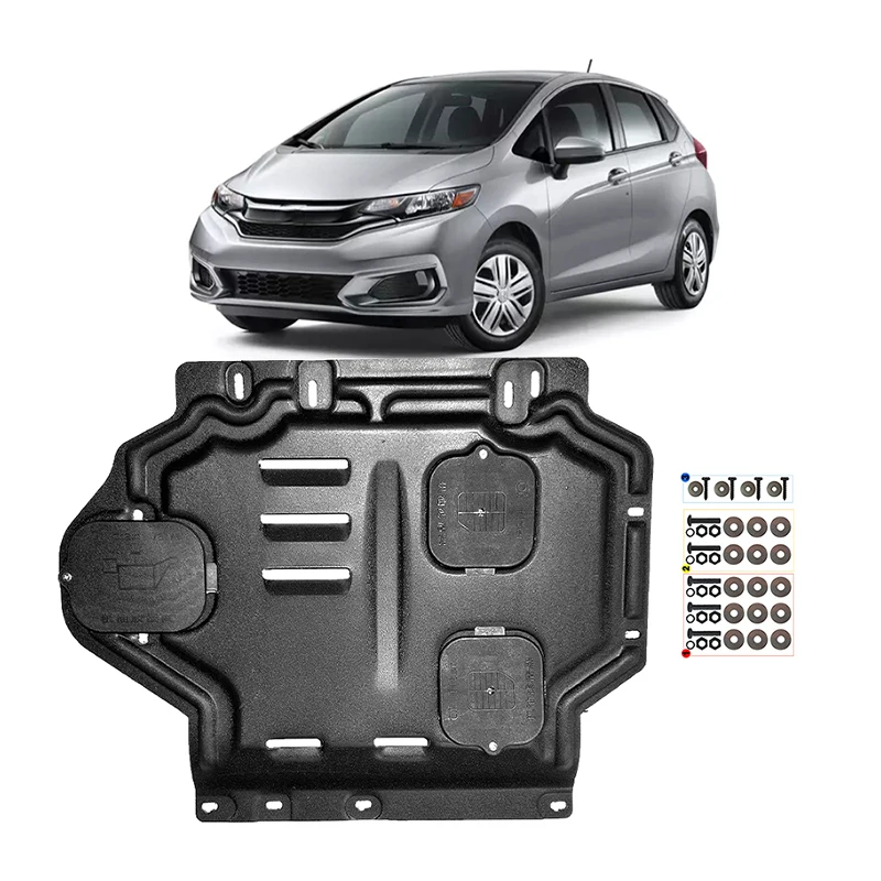 For Honda Fit 2007-2020 Under Engine Guard Board Splash Shield Mud Fender Plate Cover Black Car Mudflap Mudapron Mudguard Lid