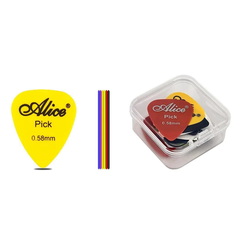 12pcs/set Guitar Pick with Mini Box Mixed Color ABS Premium Matte Anti-Skid Guitar Pick for Acoustic Electric Guitars Bass TMZ