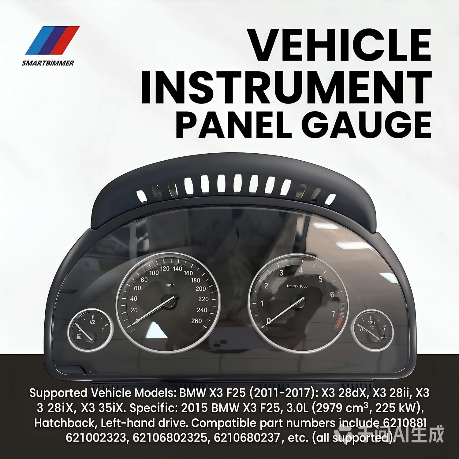 OEM Digital Dashboard For BMW X3 F25 2011-2017 – Virginized Instrument Cluster Speedometer Ready to Program