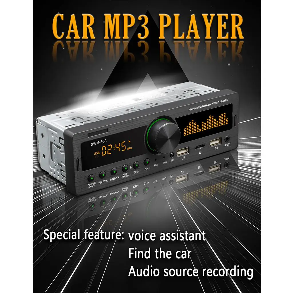 

Screen Bluetooth Car Stereo Radio MP3 Player AUX/USB/TF/FM Audio in-