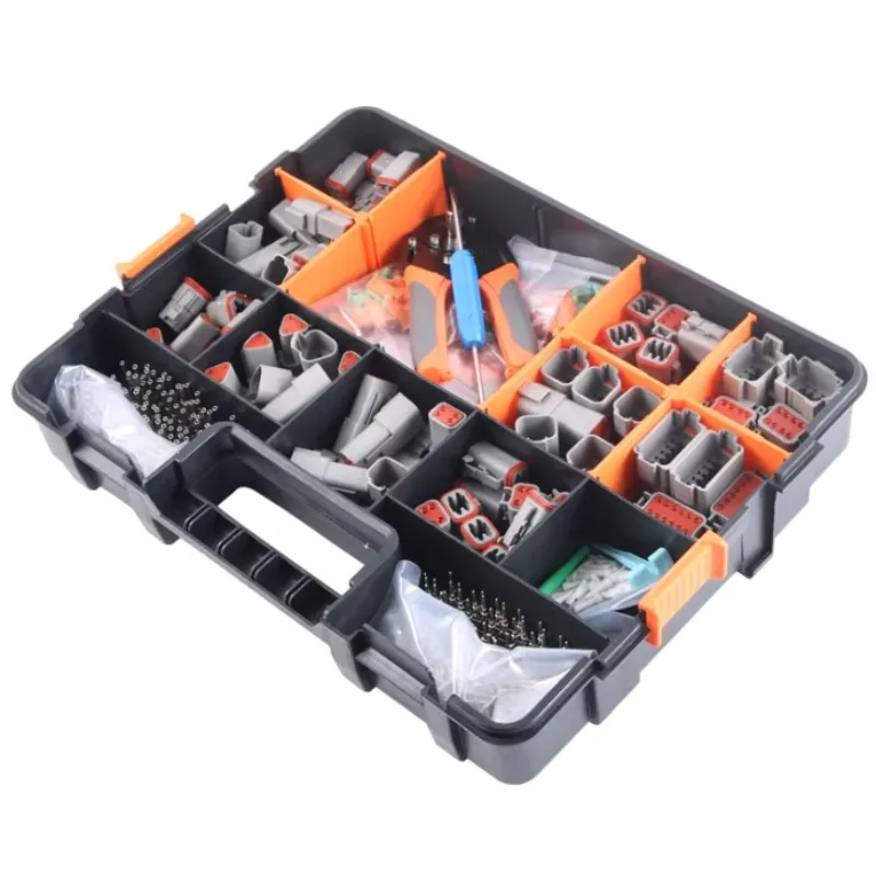 DT Series Connector Kit 519pcs DT04 DT06 2PIN‑12PIN with Crimp Tool Automotive Electrical Wiring Connector Assortment Set