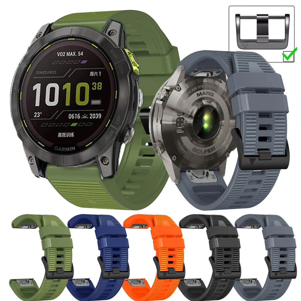 22mm 26mm QuickFit Nylon Silicone Strap For Garmin Fenix 8 E 47 51mm 7 7X 6 6X Pro 5 5X Plus Epix Enduro 3 2 Smart Band Bracelet