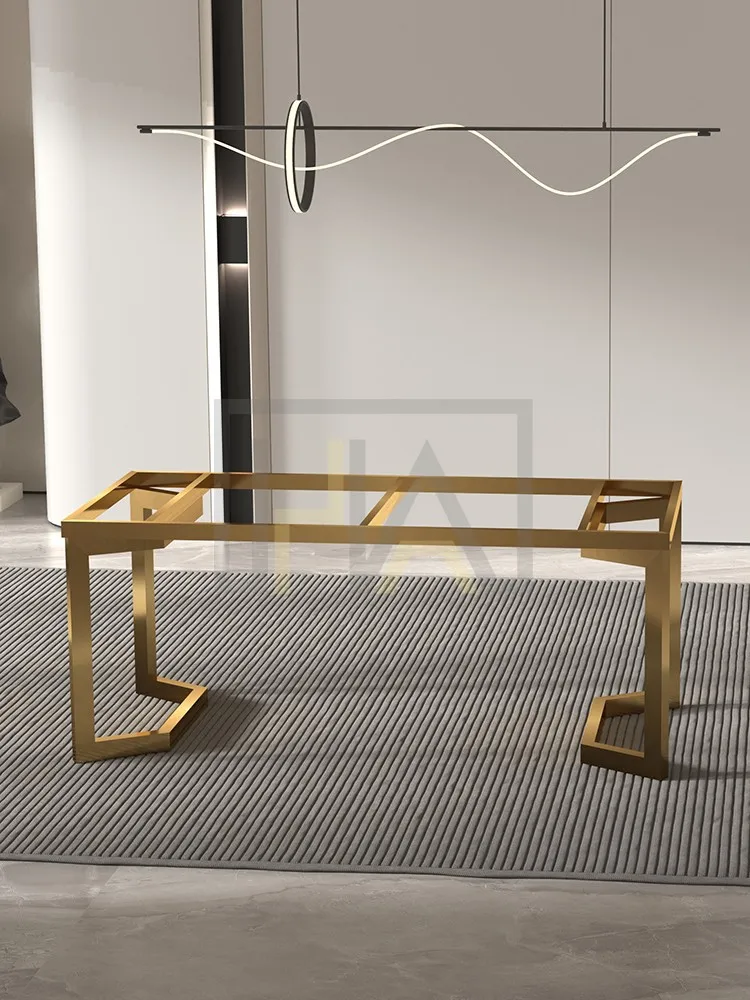 Customized light luxury stainless steel table foot rock slab table leg bracket wrought iron marble metal frame coffee table