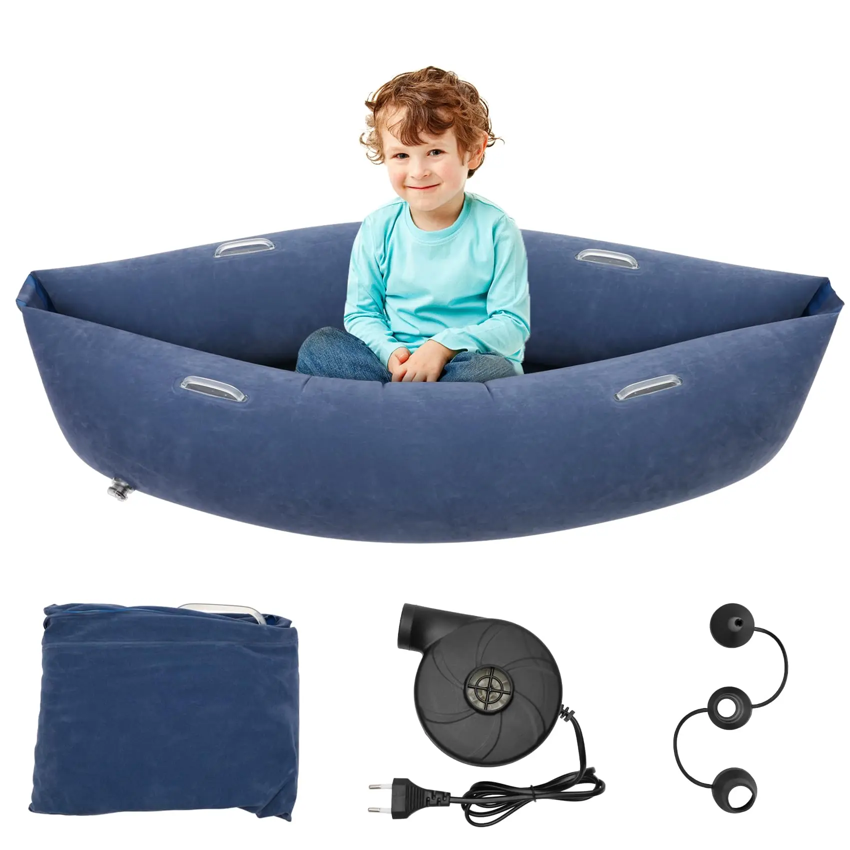 Inflatable Sensory Chair for Kids, Sensory Toys for Autistic Children, Pea pod Sensory Chair with Pump