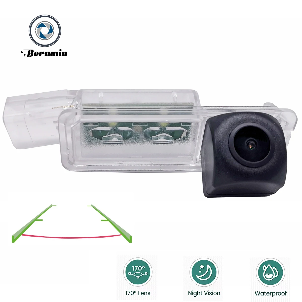 

Bornwin MCCD Fish-eye CVBS Vehicle Reverse Backup Rear Camera For Volkswagen VW Golf 6/7 Passat CC B7/B8 Beetle Lamando T-Roc