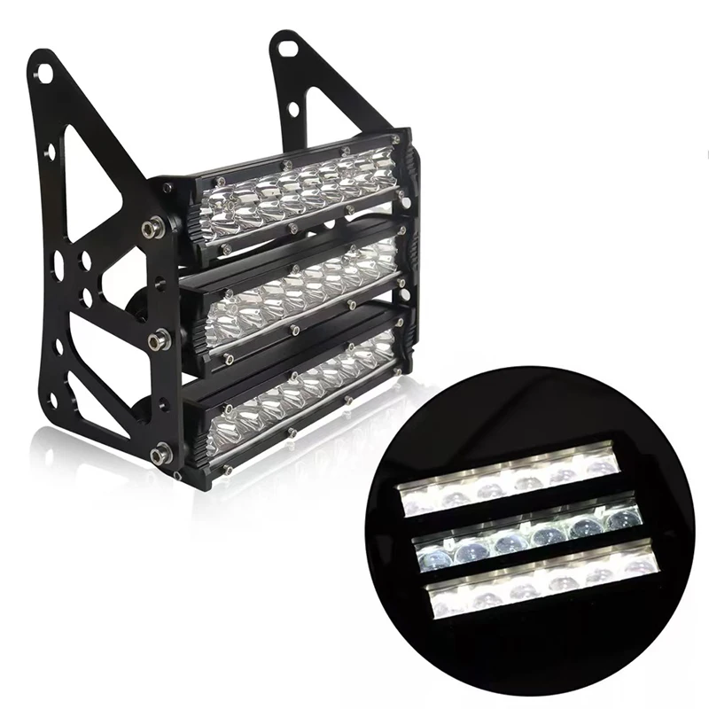 Motorcycle Headlights 57W 12V LED Modified Three-layer Front Fork Light Lamp With 3570 CSP Chips And  WaterproofAluminum Housing