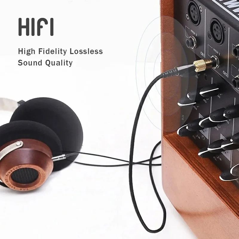 Adaptador de Audio con conector de 6,35mm a 3,5mm, instrumento Musical estéreo, convertidor de sonido Hifi para guitarra electrónica, Piano, efector de auriculares y altavoz