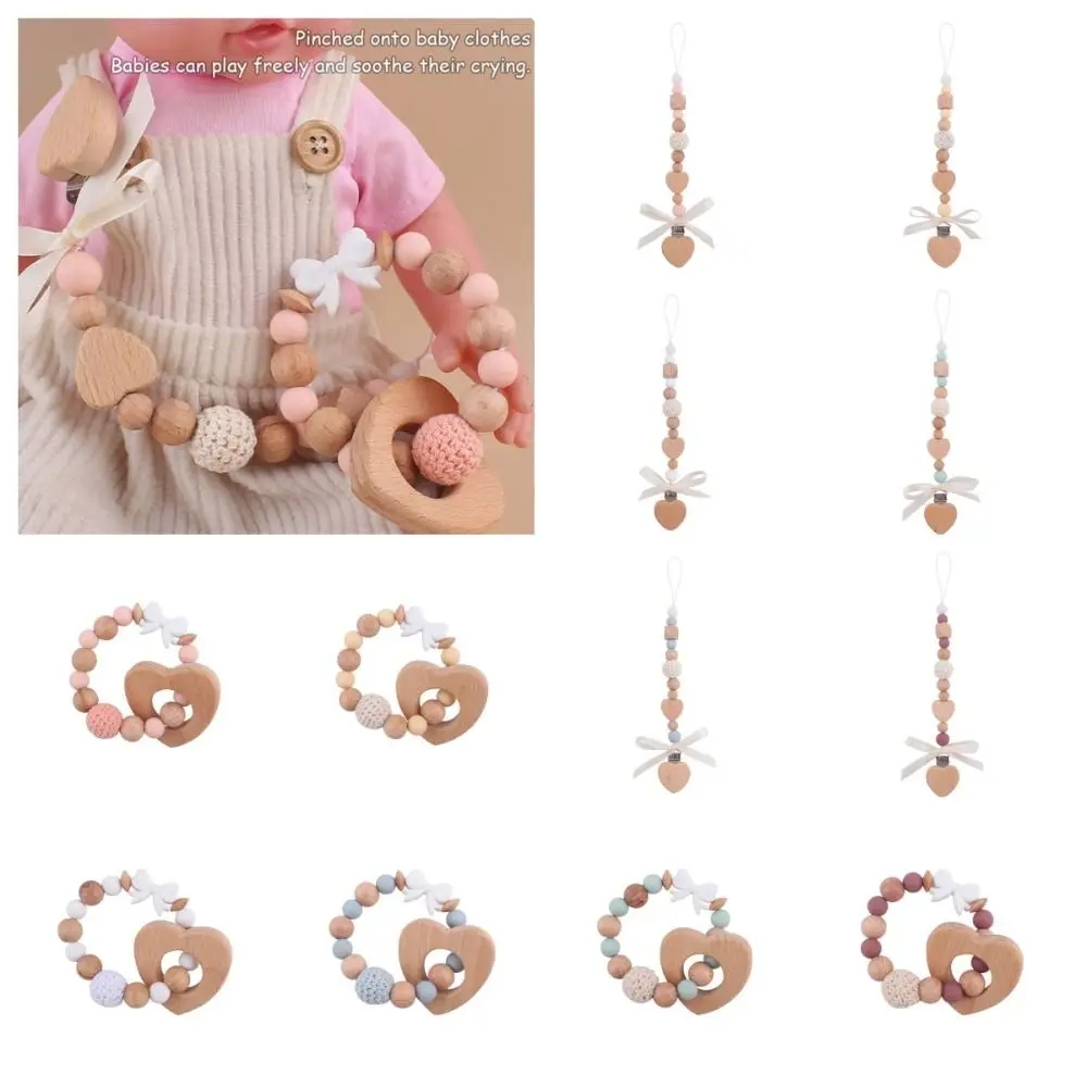 Anti-lost Baby Pacifier Chain Handmade Adjustable Teething Pacifier Chains Silicone Teether Toys Straps Pacifier Holder Chain