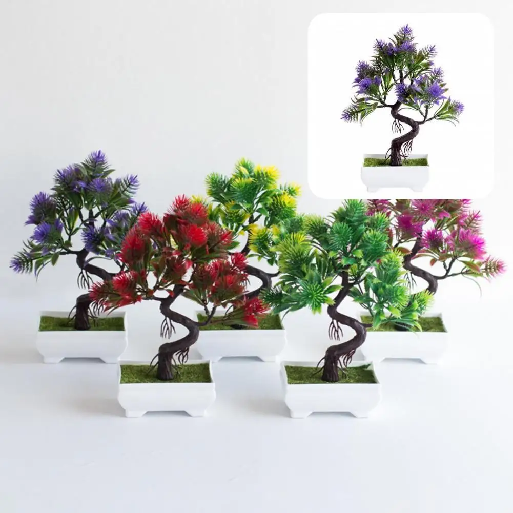 Modern Artificial Plant  No Withering UV-resistant Fake Bonsai  Potted Artificial Pine Tree Bonsai