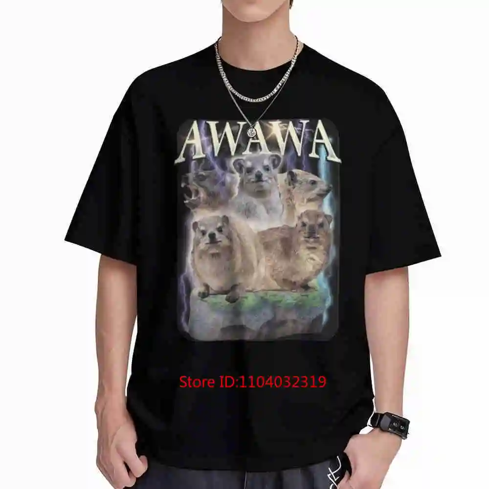 The Hyrax Awawa Epic Meme Funny Animals Short Sleeve Tee 100% Cotton T-Shirt