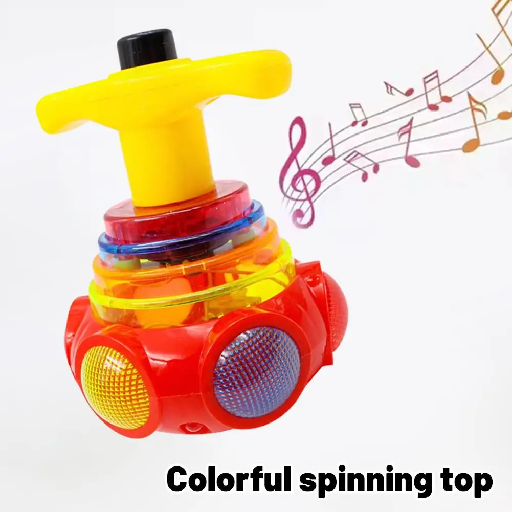 UFO Blinkender Kreisel Kinder Gyro Leuchtendes Spielzeug Kinder Piggy LED Musik Gyroskop Launcher Rotierendes Spielzeug Gyro Fidget Spinner