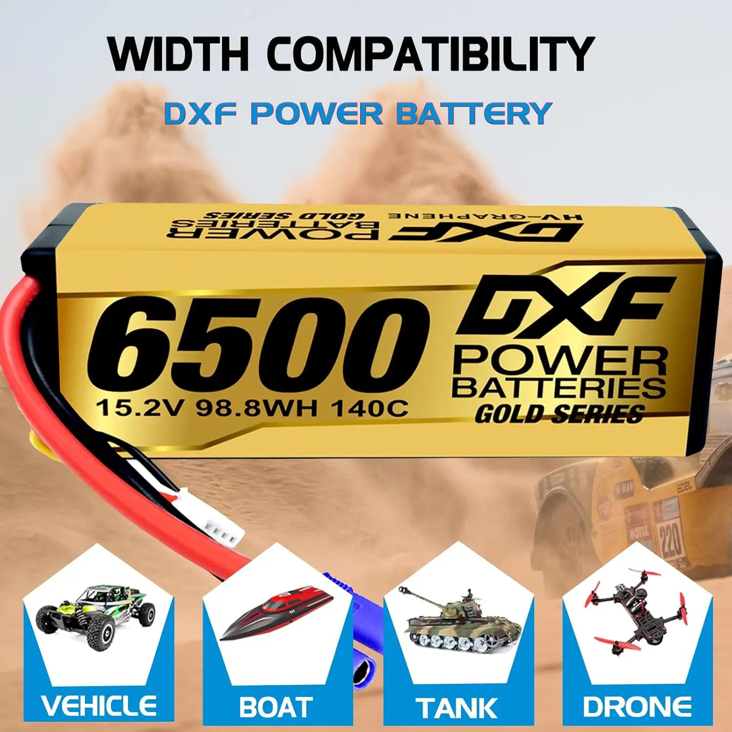 DXF 4S يبو بطارية 15.2 فولت 6500 مللي أمبير 140C EC5 التوصيل غطاء صلب ل RC سيارة عربات التي تجرها الدواب تروجي الطرق الوعرة سيارة قارب شاحنة طائرة الطائرات بدون طيار سباق