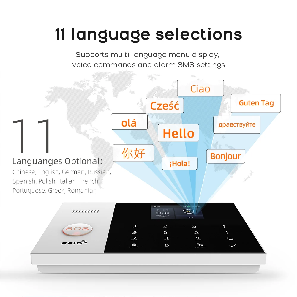 GauTone WiFi 4G Security Protection Alexa Tuya Smart Life Home Automation Motion Door Magnetic Sensor Alarm Security System Set