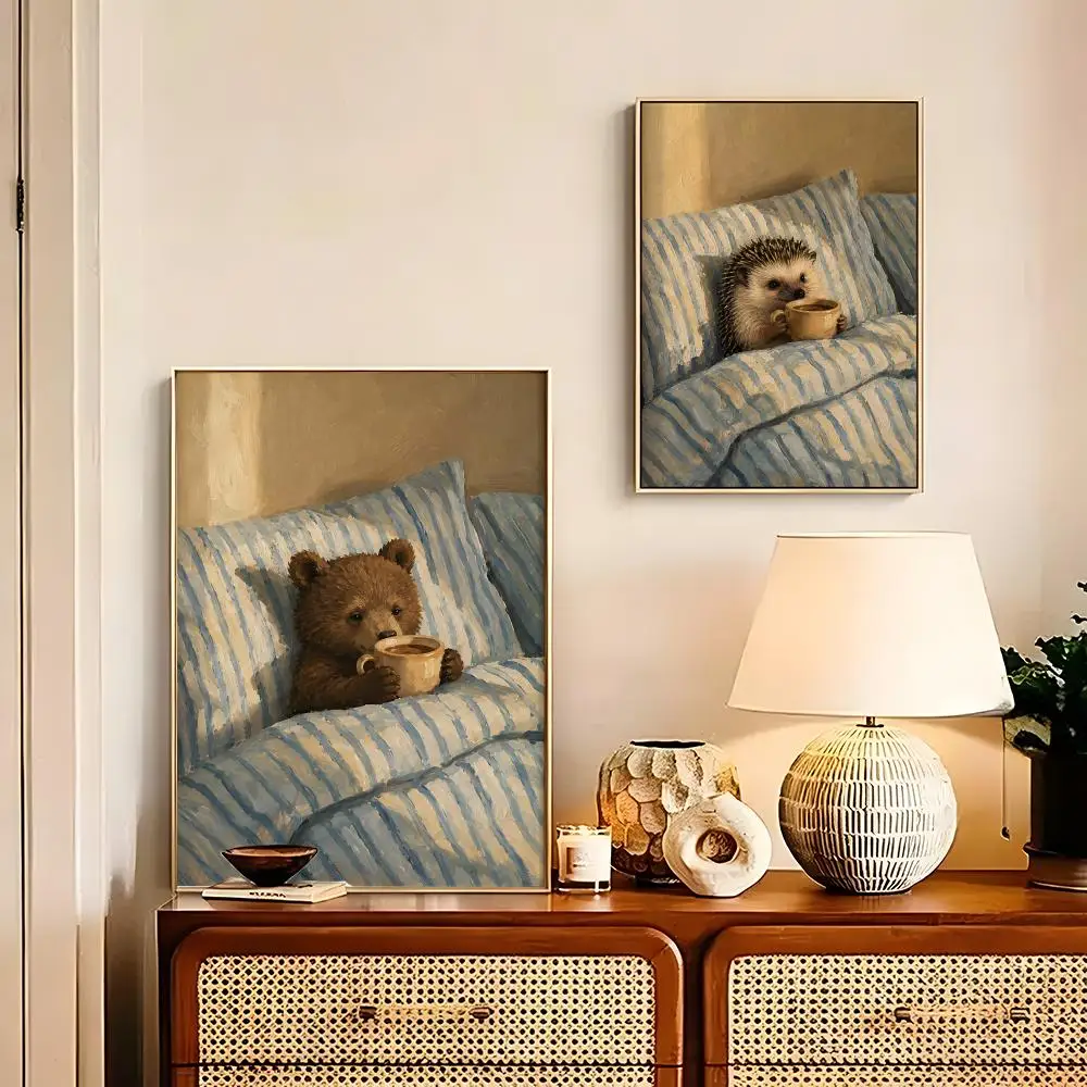 Peaceful Sleeping Animals Poster HD art sticky wall waterproof home living room bedroom bar decoration