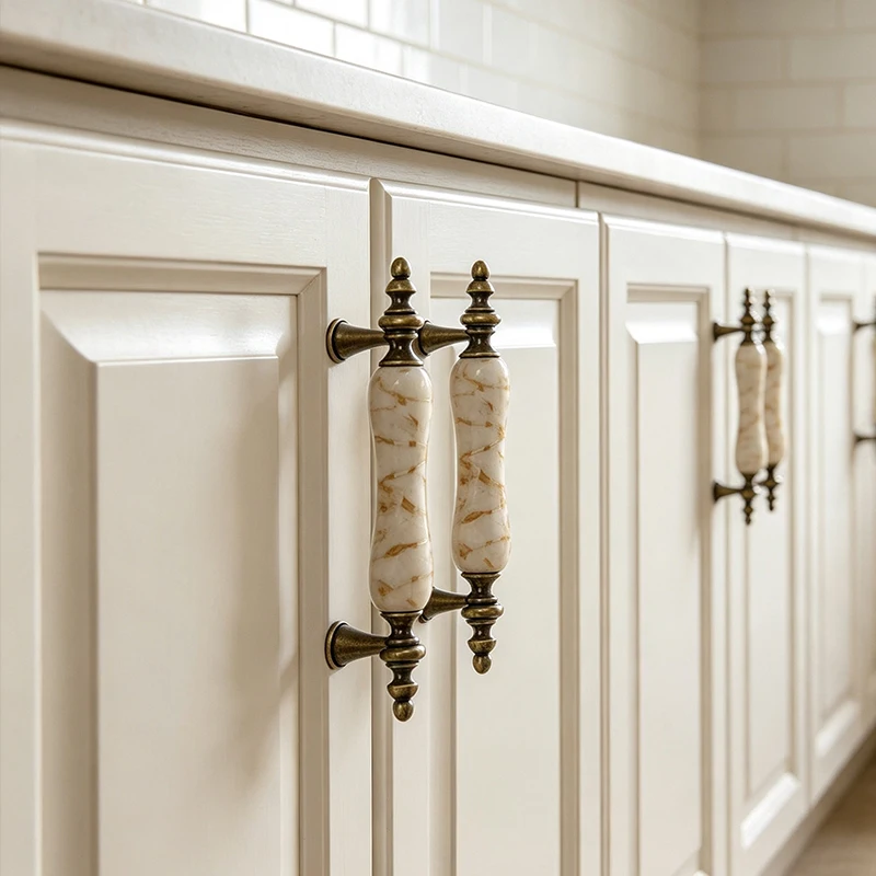 4-Pieces Texture Cabinet Pulls, Furniture Drawer Handles, Hole Spacing 76 mm (3 inches)