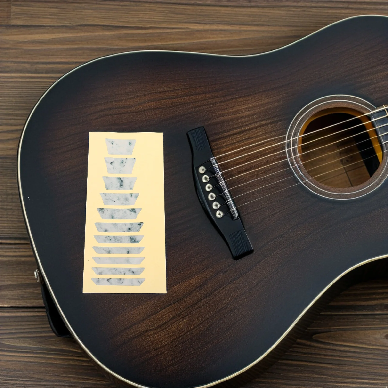 

2 Pcs Practice Fretboard Decals Guitar Inlay Patch Self-adhesive Decorative Set Stickers