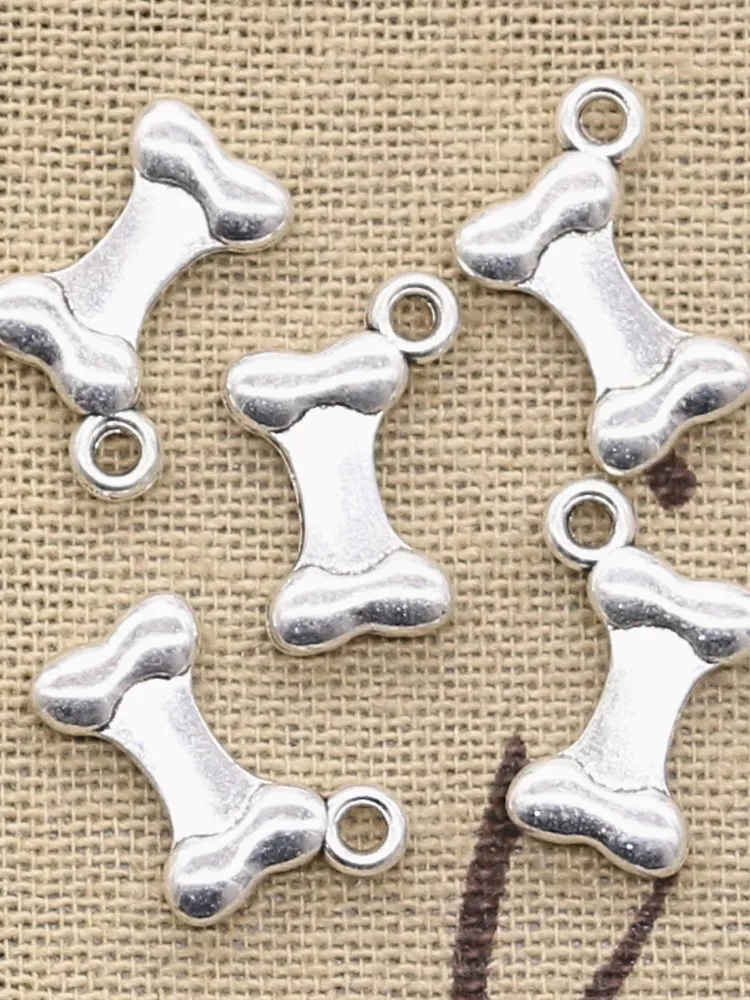 30 sztuk Charms pies kości 14x9mm antyczne srebro kolor zawieszki DIY rzemiosło dokonywanie ustalenia Handmade tybetański biżuteria — zdjęcie 2