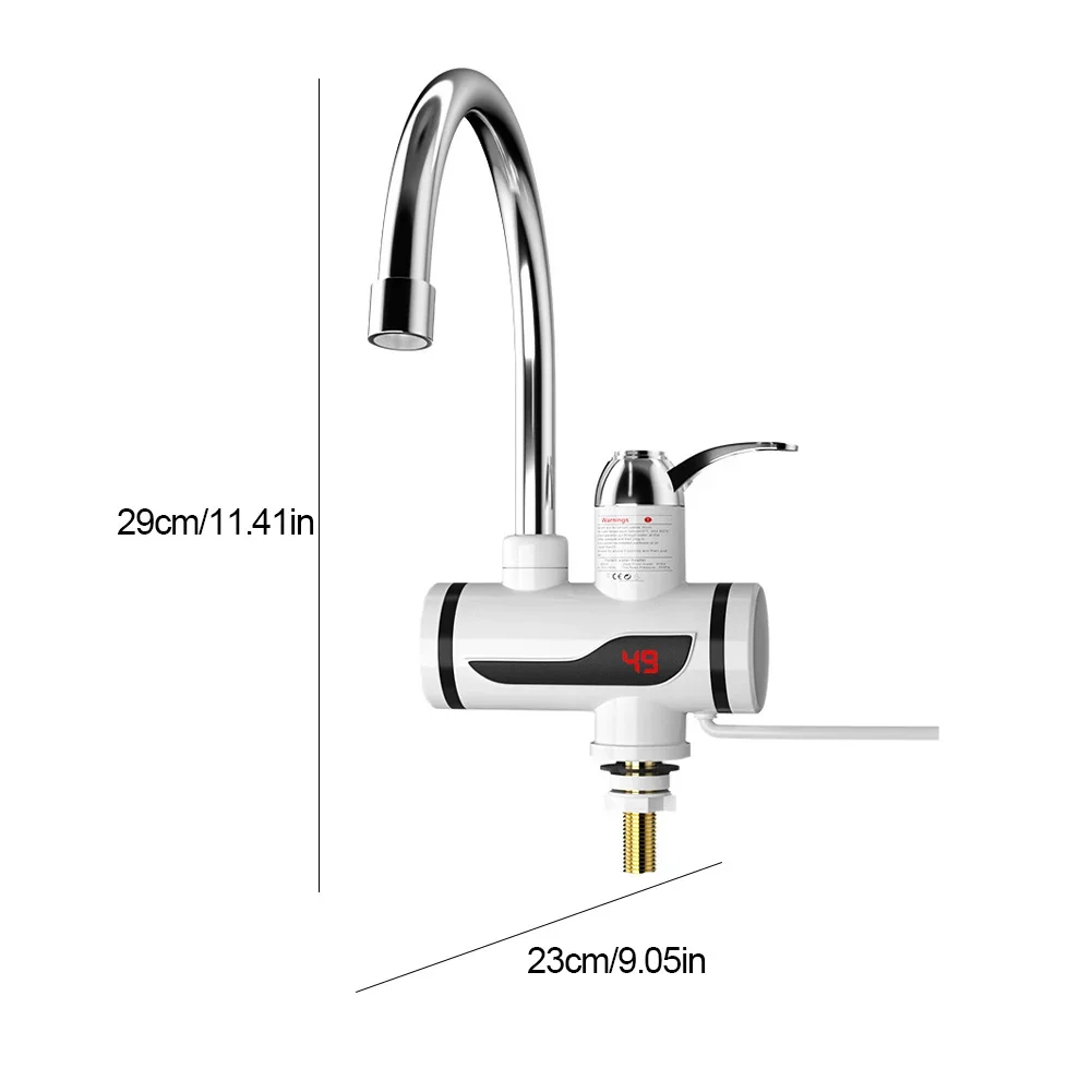 Hot Water Heater Faucet 3000W Hot Cold Mixer Tap Temperature Adjustable Tankless Water Heater Kitchen Bathroom Supplies