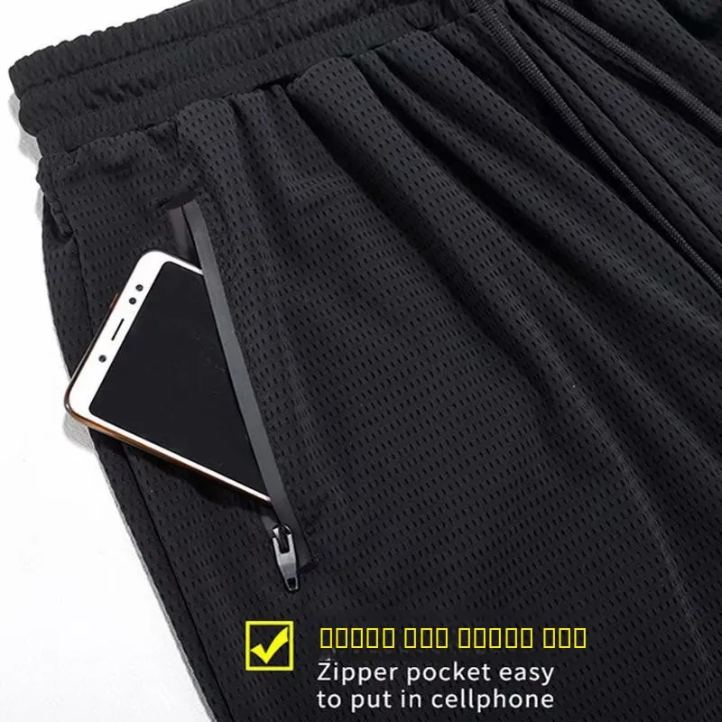 

Ice Silk Casual Pants Men's Summer Loose Cuffed Qui Dry Me Breathable Sports Air Conditioning Long Trousers
