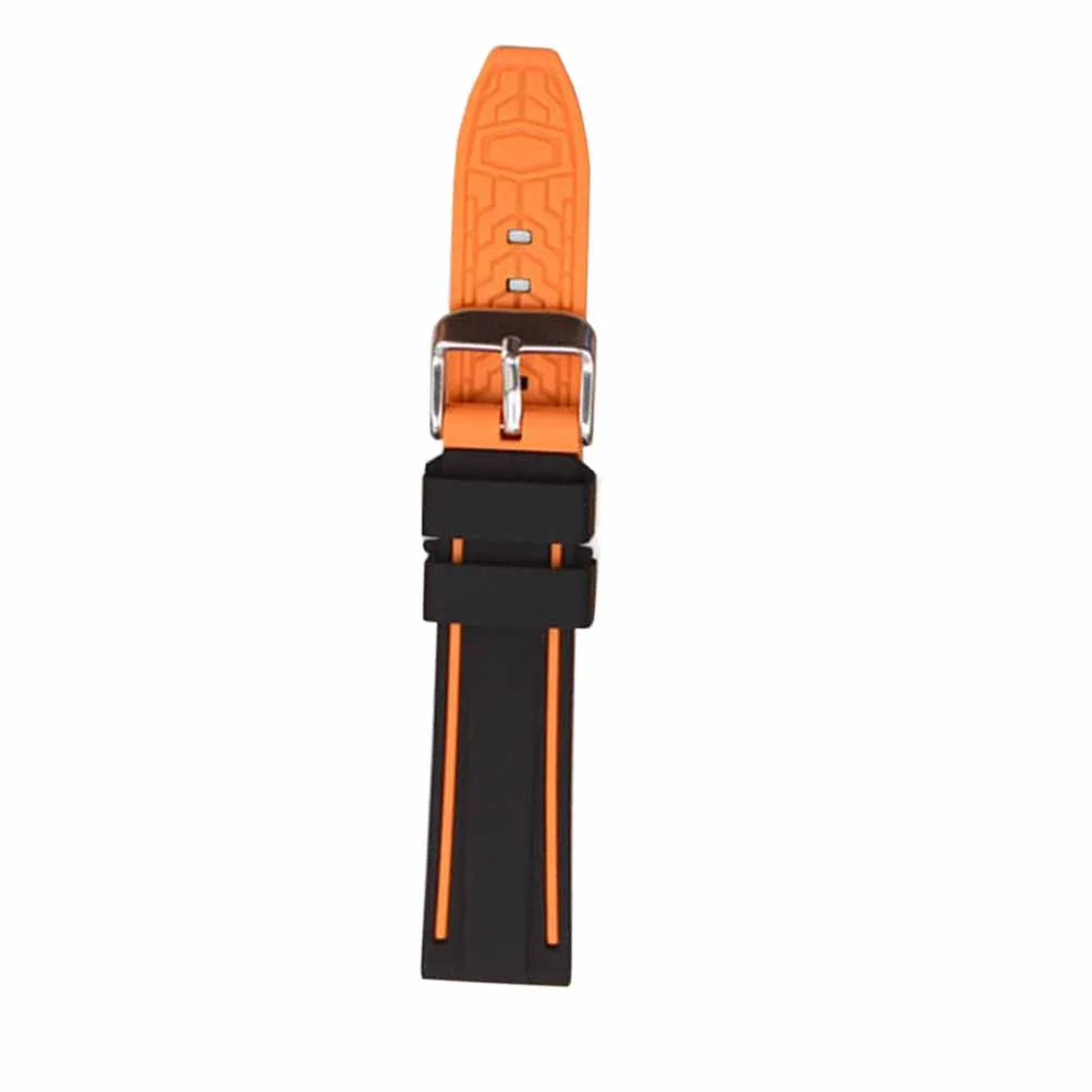 

20Mm Replacement Watch Band for Men Black Orange Fashion Bracelet Band Stylish Lightweight Secure Buckle