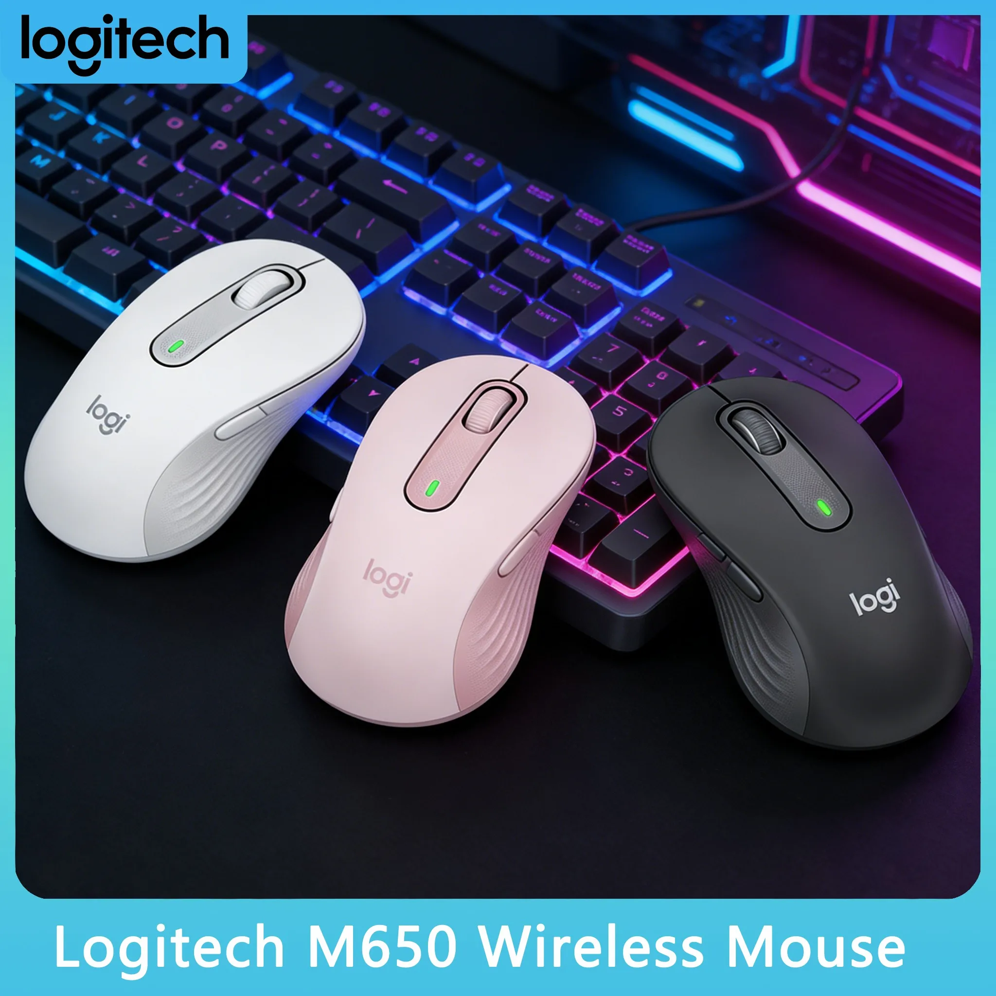 

Logitech M650/M650L/M750 Wireless Mouse Customizable Side Buttons Silent Clicks