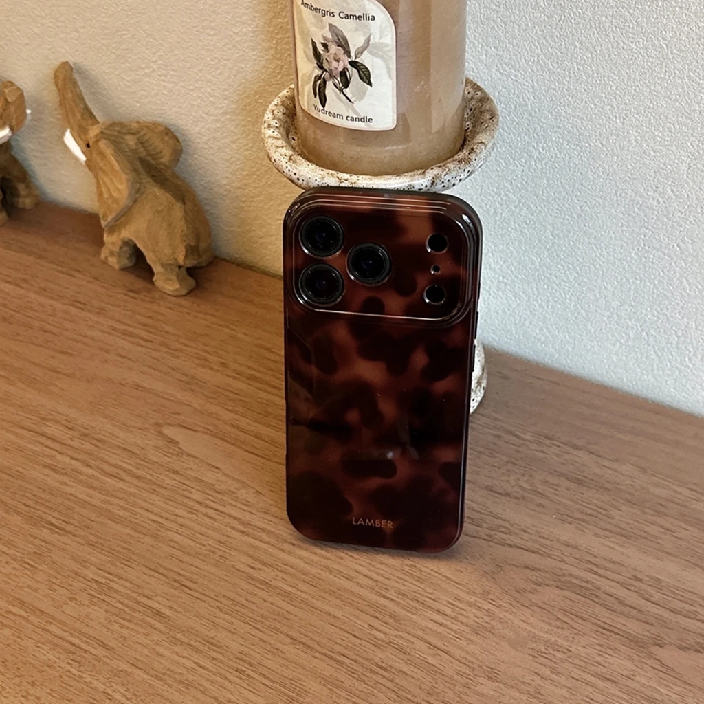 Retro stilvolle bernsteinfarbene Lamber-Muster glänzende Handyhülle für iPhone 17, 16, 15, 14, 13, 12, Pro Max Plus Air – Detail 11