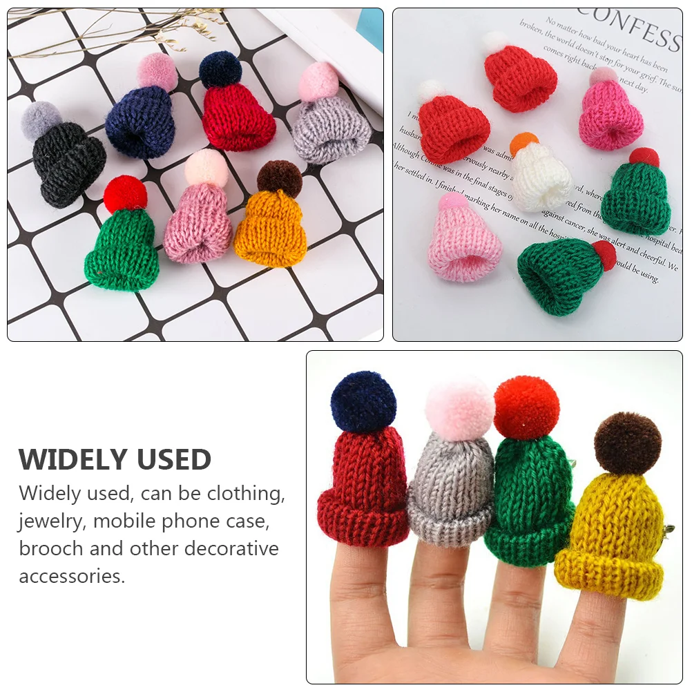 

Knitted Hat Children Toy Brooch Accessory Finger Hats Winter Accessories Charm Jewelry Decor Clothes