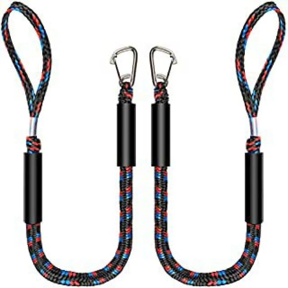 Boat Dock Line Bungee Mooring Rope With Stainless Steel Clip For Kayak PWC Marine Vessel Docking Accessory Elastic