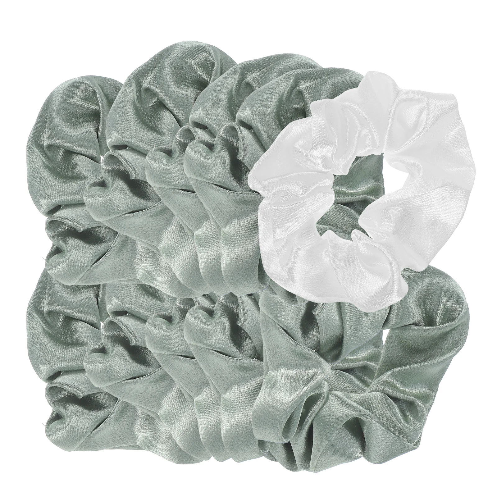 

8pcs Crystal Satin Scrunchies Elastic Hair Ties Women Hair Bands Girls Ponytail Holders Large Intestine Fabric