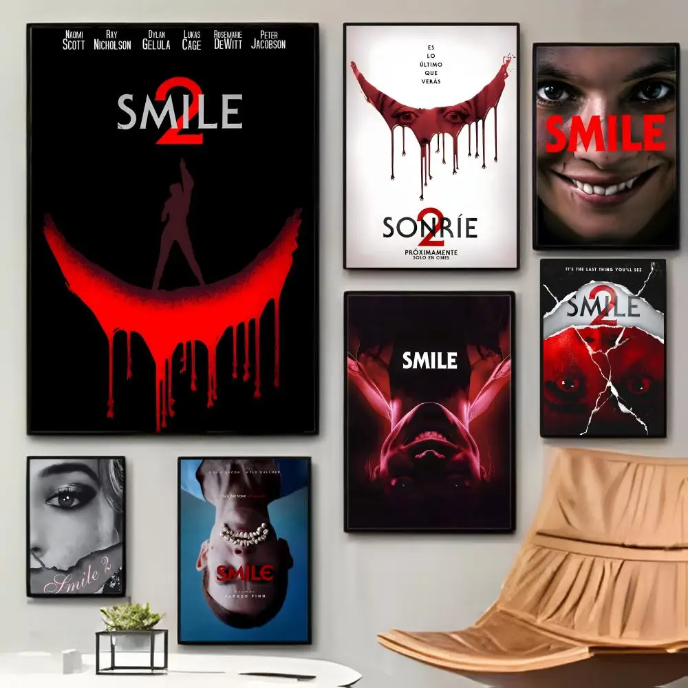 Uncanny Horror Movie Style S-Smile Art Poster Sticky Waterproof Coffee House Bar Room Wall Decor Gift