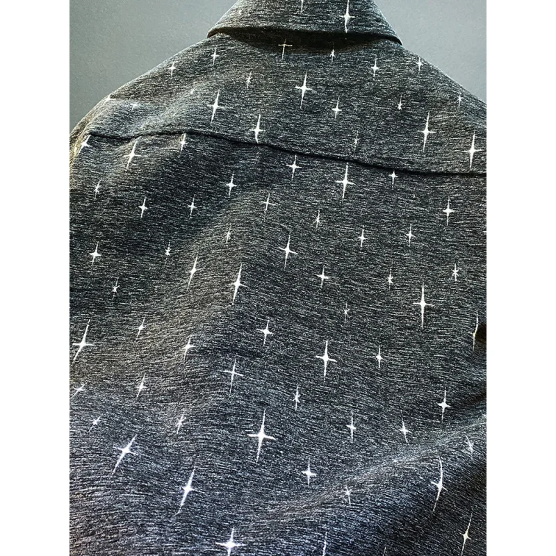 Casaco com gola céu estrelado masculino, top de manga comprida, moda, americano, bonito, casual, luxo, moda