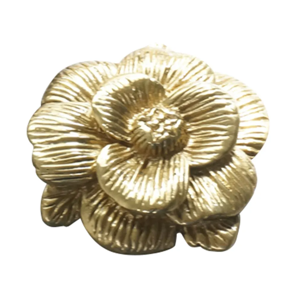 Copper Pear Flower Drawer Pull Handle Premium Simple Cabinet Knob Easy Install Furniture Door Pulling Handle Single Hole Design