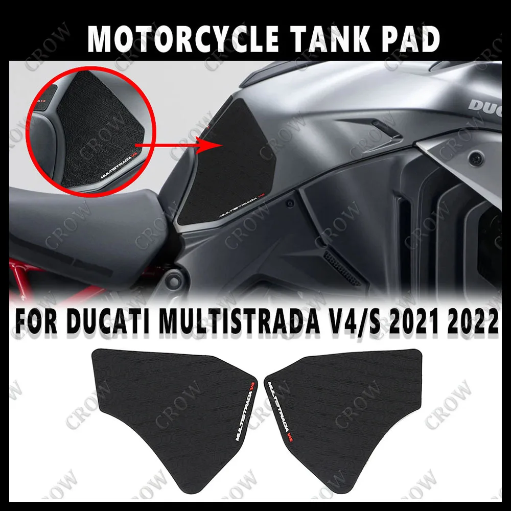 

Для мотоцикла DUCATI Multistrada V4 S V4S 2021 2022, водонепроницаемая и противоскользящая боковая наклейка на топливный бак, резиновая наклейка