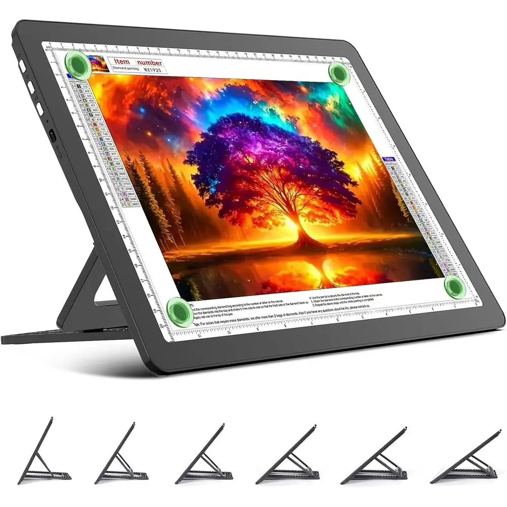 

Portable A4 Magnetic LED Light Pad with Stand, Bright Light Box for Tracing, Sketching, and Artwork