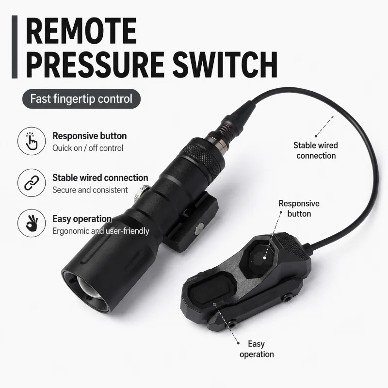 Portable High Bright Alloy Flashlight AX Wired Pressure Switch Hobby Model Illumination Parts