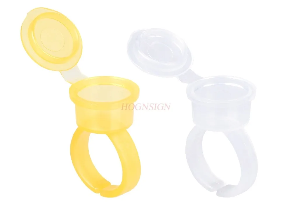 Cangkir cincin warna Flip, bahan cup tato bordir, alat bordir salon kecantikan, tato alis habis pakai