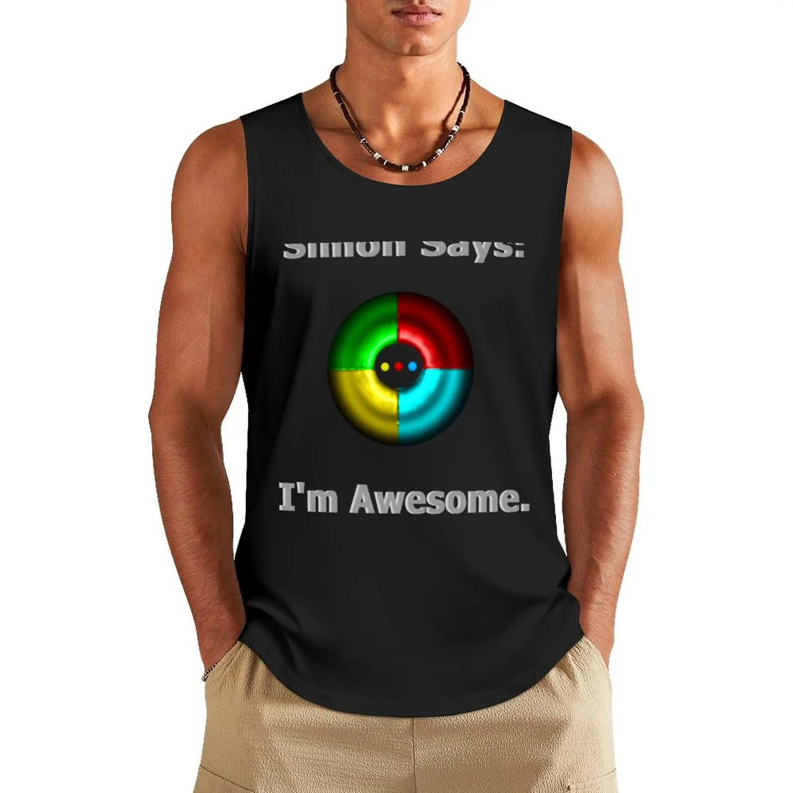 Simon Says: I'm Awesome. Tank Top Sports clothing gym shirts