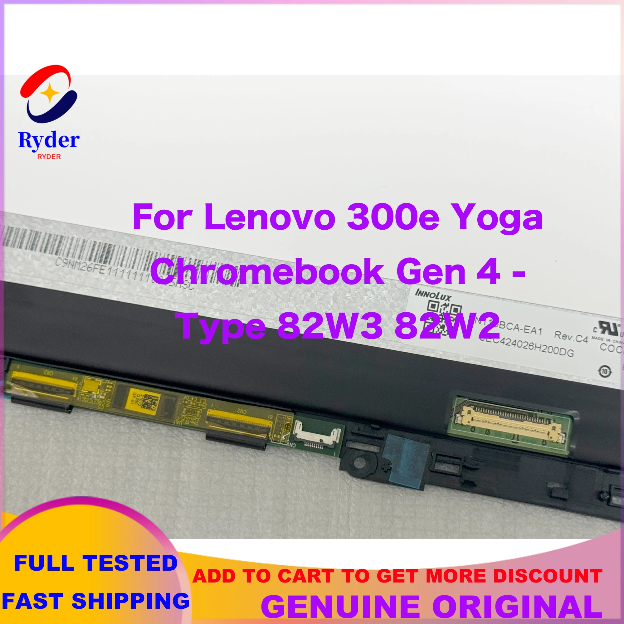 Imagem -03 - Lcd Touch Screen Display Digitador Montagem com Frame Lenovo Chromebook Yoga 300e Gen 5d11c95908 11.6 82w2 82w3